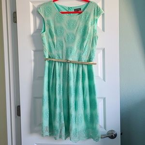 Luxology mint green lace party dress